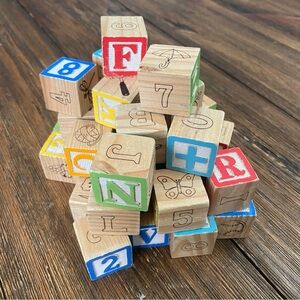 Melissa and Doug Colorful Wooden Alphabet Blocks for Kids - set of 27